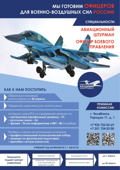 Филиал военного учебно-научного центра Военно-воздушных сил «Военно-воздушной академии имени профессора Н.Е. Жуковского и Ю.А. Гагарина» в г. Челябинске.